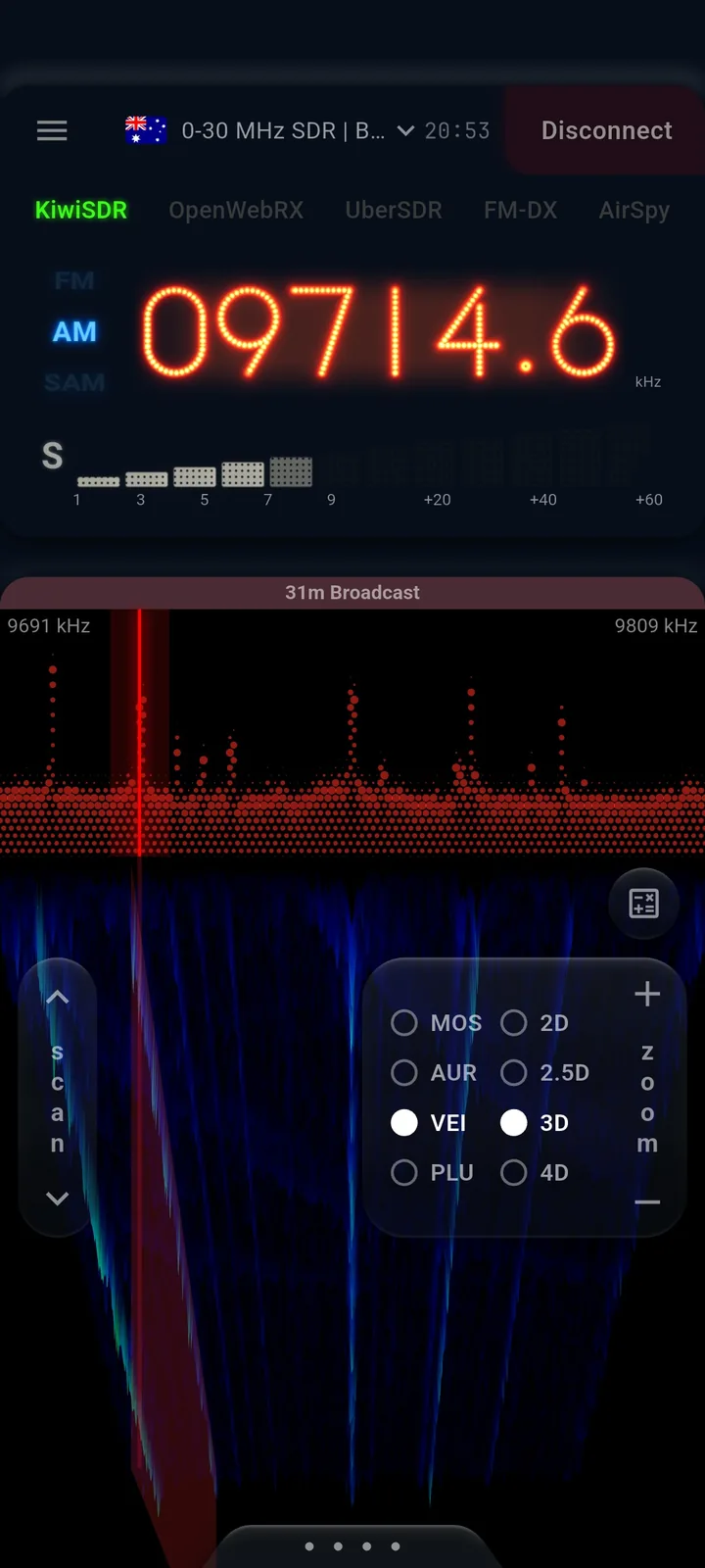 SwR 3D spectrum landscape view