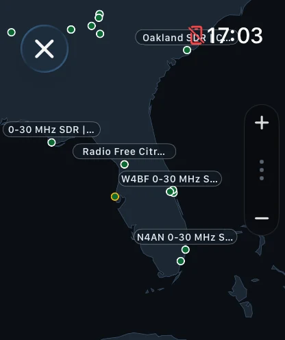 SwR Watch map of receivers in Florida